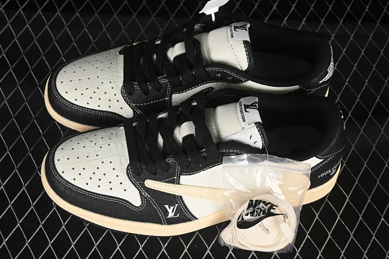All categories Air Jordan Jordan series basketball shoes Air Jordan 1 Low High-end customized low-top sneakers Travis Scott x Fragment Design x Air Jordan 1 Low OG SP AJ1 LV joint beige crocodile pattern low-top cultural casual sneakers XX3168-152